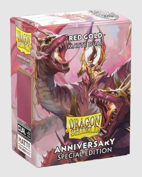 Dragon Shield Special Edition Matte Dual Red Gold Sleeves Card Supplies Dragon Shield [SK]   