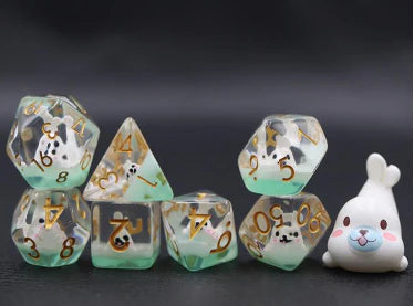 White Seal RPG Dice Set Dice Sets & Singles Foam Brain Games [SK]