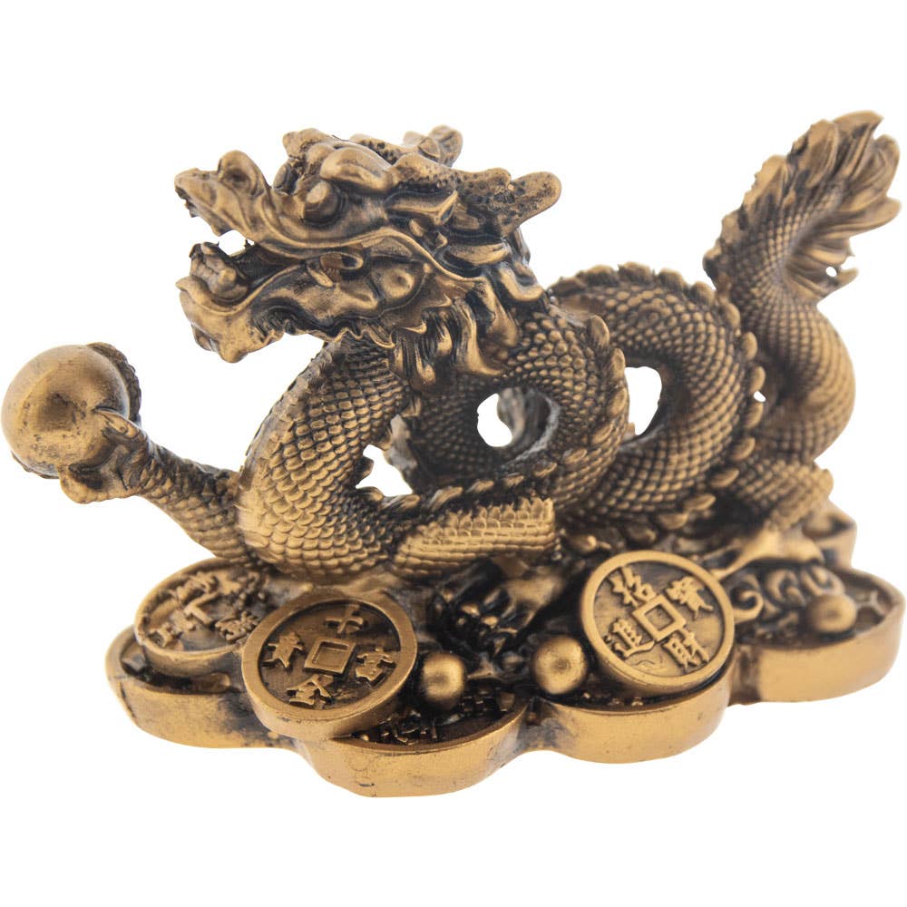 Feng Shui Figurine Money Dragon - Gold Giftware Kheops International [SK]   