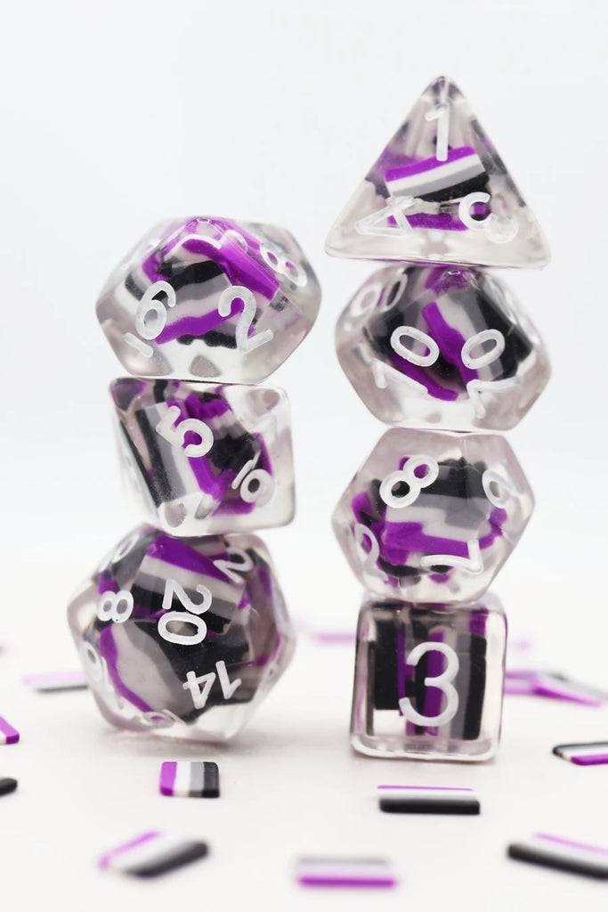 Asexual Flag RPG Dice Set Dice Sets & Singles Foam Brain Games [SK]
