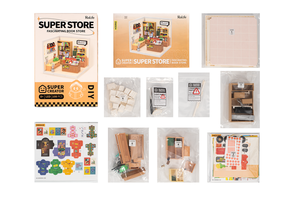 Rolife Super Creator: Fascinating Book Store Activities Hands Craft [SK]