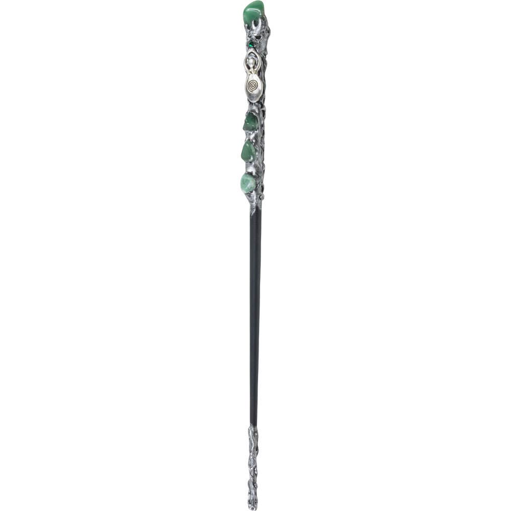 Magick Wand -  Silver Spiral Goddess w/ Green Aventurine Giftware Kheops International [SK]   