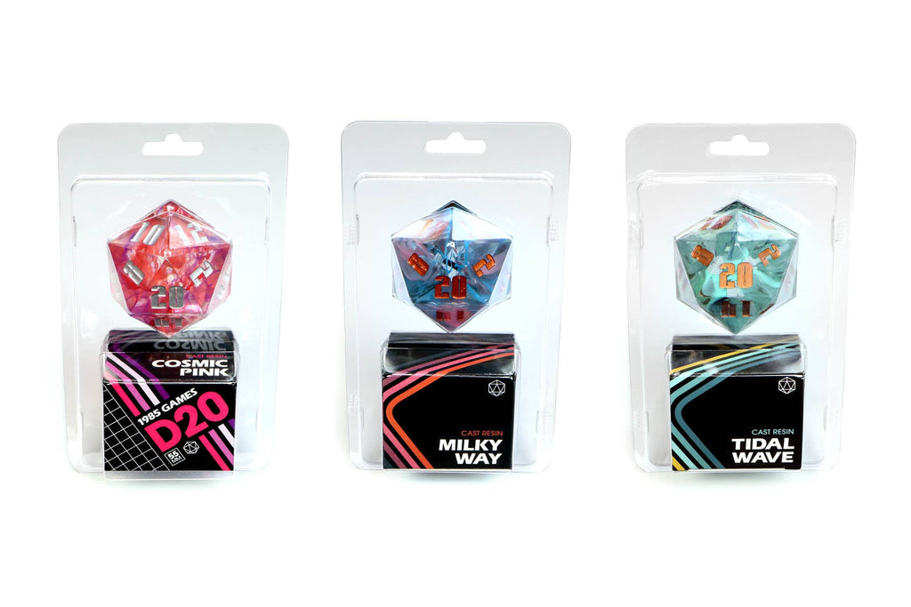 Sharp Edge Resin 55mm D20 Milky Way Dice Sets & Singles 1985 Games [SK]
