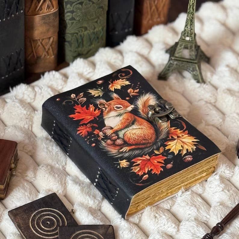 MNM Handicrafts Squirrel Leather Journal 5x7 Giftware MNM HANDICRAFTS [SK]