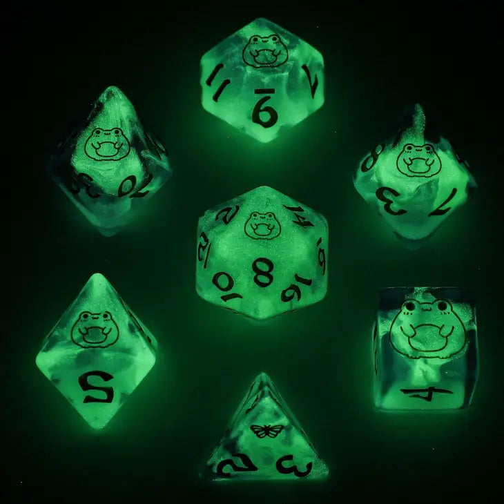 Wyrmforged Rollers Bog Frog Gold RPG Dice Set Dice Sets & Singles hymgho [SK]   