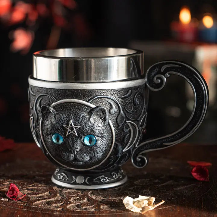 Black Cat Tea Cup Giftware PACIFIC GIFTWARE [SK]