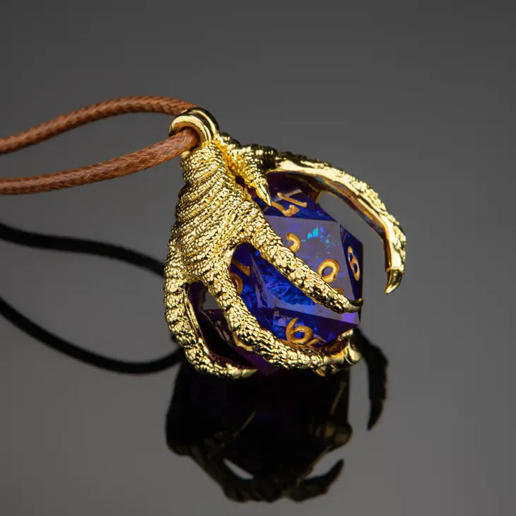 Dragon Claw Necklace with D20 - Gold Accessories hymgho [SK]   