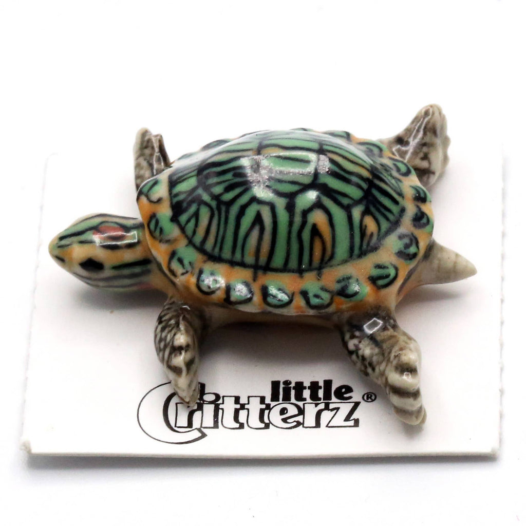 Little Critterz Bask Red-Eared Slider Porcelain Miniature Giftware Little Critterz [SK]