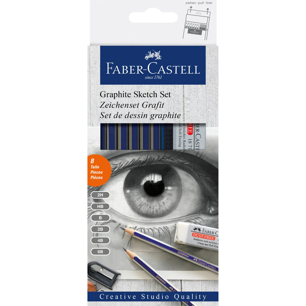 Faber-Castell Graphite Sketch Set 8 Piece Art Supplies Faber-Castell [SK]   