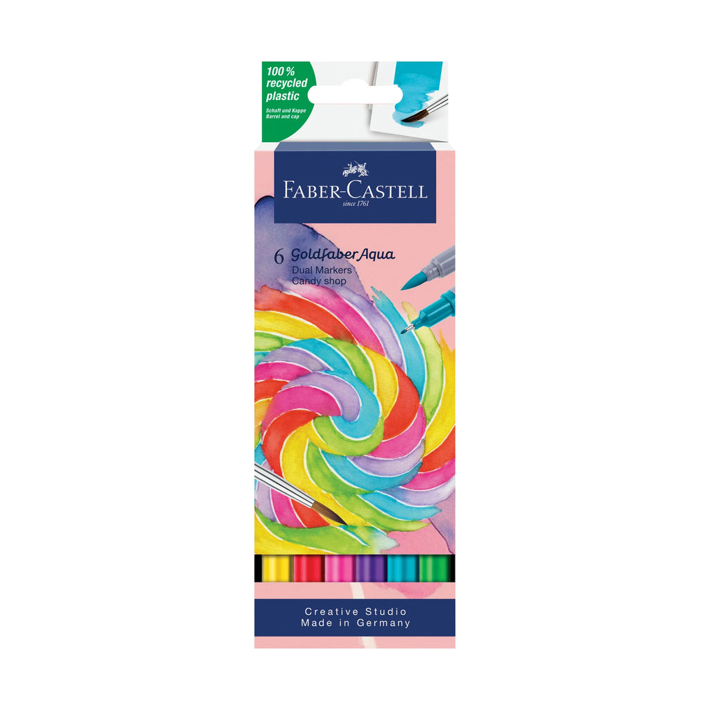 Faber-Castell Goldfaber Aqua Dual Markers Candy Shop 6 Piece Art Supplies Faber-Castell [SK]   