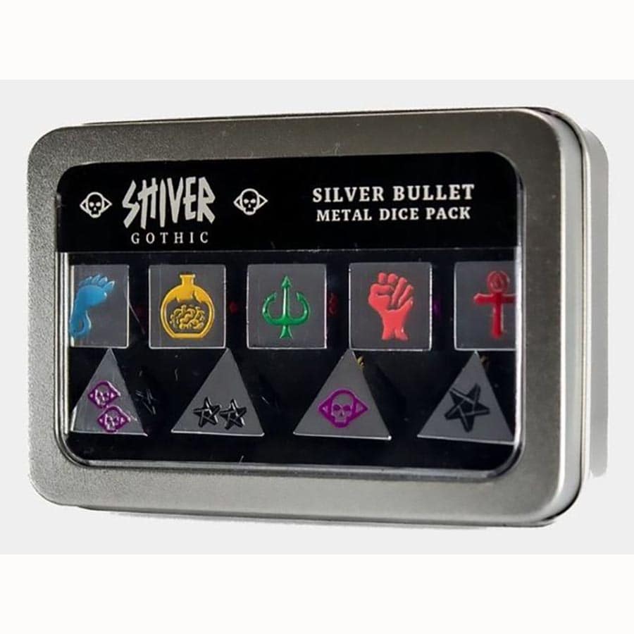 Shiver RPG Gothic Silver Bullet Metal Dice Dice Sets & Singles Parable Games [SK]