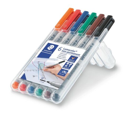 Lumocolor Non-Permanent Markers 6 Piece Game Accessory Staedtler [SK]   