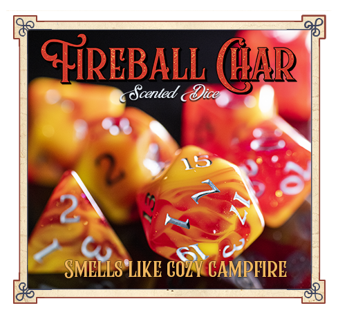 Fireball Char Scented RPG Dice Set Dice Sets & Singles Studio Woe [SK]