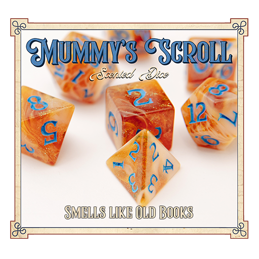 Mummy's Scroll Scented RPG Dice Set Dice Sets & Singles Studio Woe [SK]