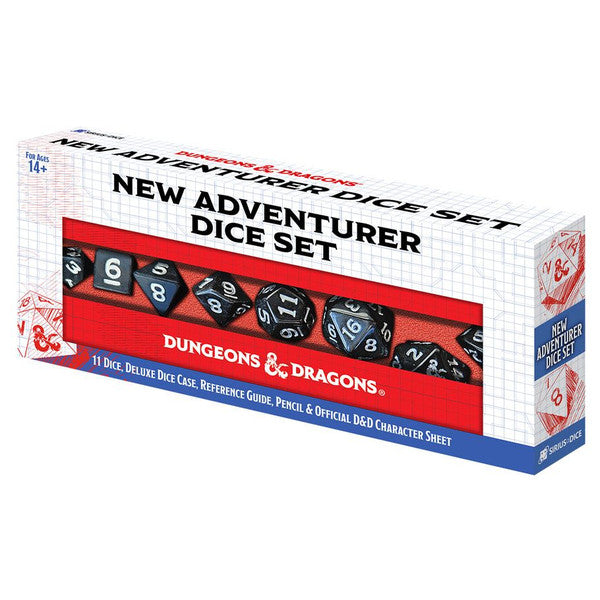 D&D New Adventurer Set with Black Dice Dice Sets & Singles Sirius Dice [SK]