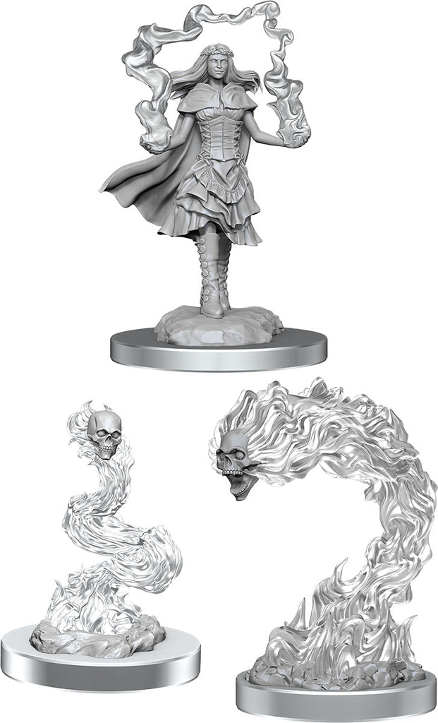 D&D Nolzur's Marvelous Unpainted Miniatures - W21 Dark Spellcaster & Flameskulls WizKids Minis WizKids [SK]