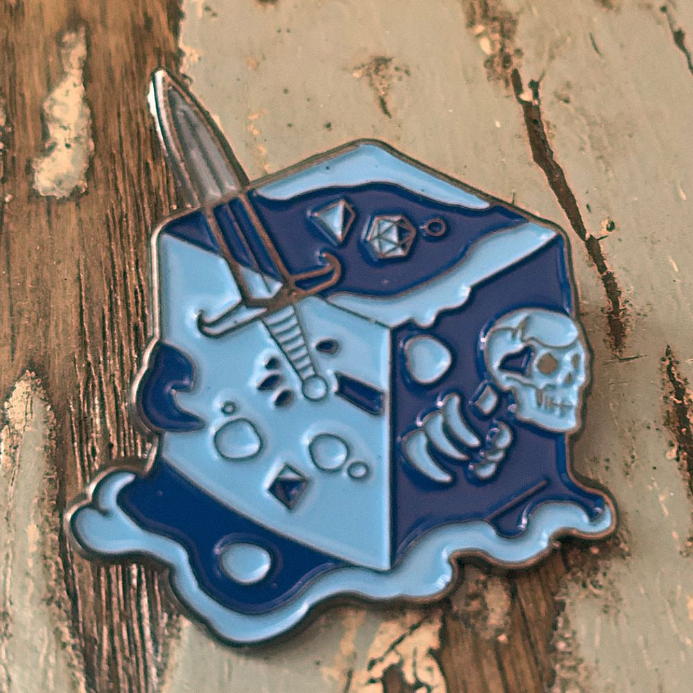 Gelatinous Cube Blue Enamel Pin Novelty RPG Pins & Patches [SK]   