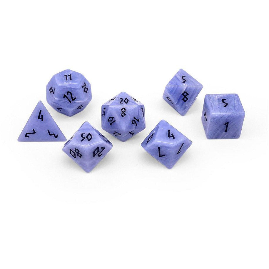 Norse Foundry Blue Laced Agate Gemstone RPG Set Dice Norse Foundry [SK]   