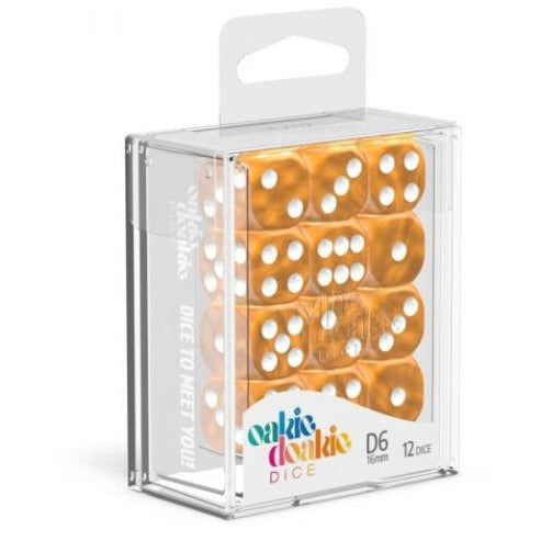 Oakie Doakie 6 sided Dice Set Marble Orange Dice Sets & Singles Oakie Doakie [SK]   