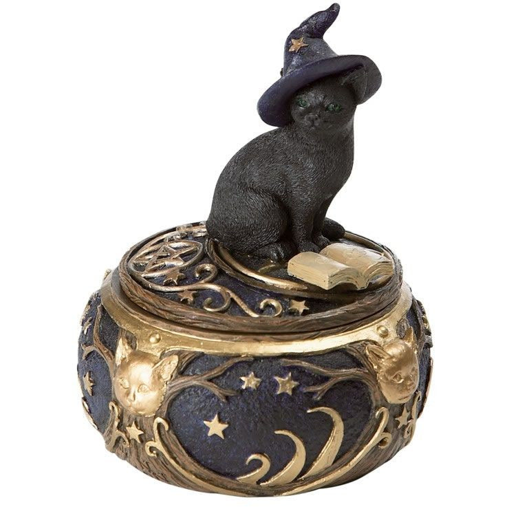 Magical Cat and Pentagrams Box Giftware Fantasy Gifts [SK]   