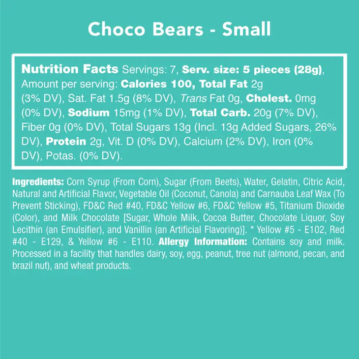 Candy Club Choco Bears: Chocolate Gummy Bears Concessions Candy Club [SK]   