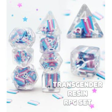 Transgender Flag RPG Dice Set Dice Sets & Singles Foam Brain Games [SK]   