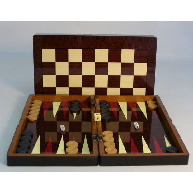 Backgammon 15" Wood Grain Set Traditional Games Worldwise Imports [SK]   