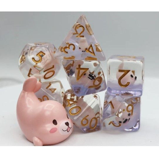 Pink Seal RPG Dice Set Dice Sets & Singles Foam Brain Games [SK]   