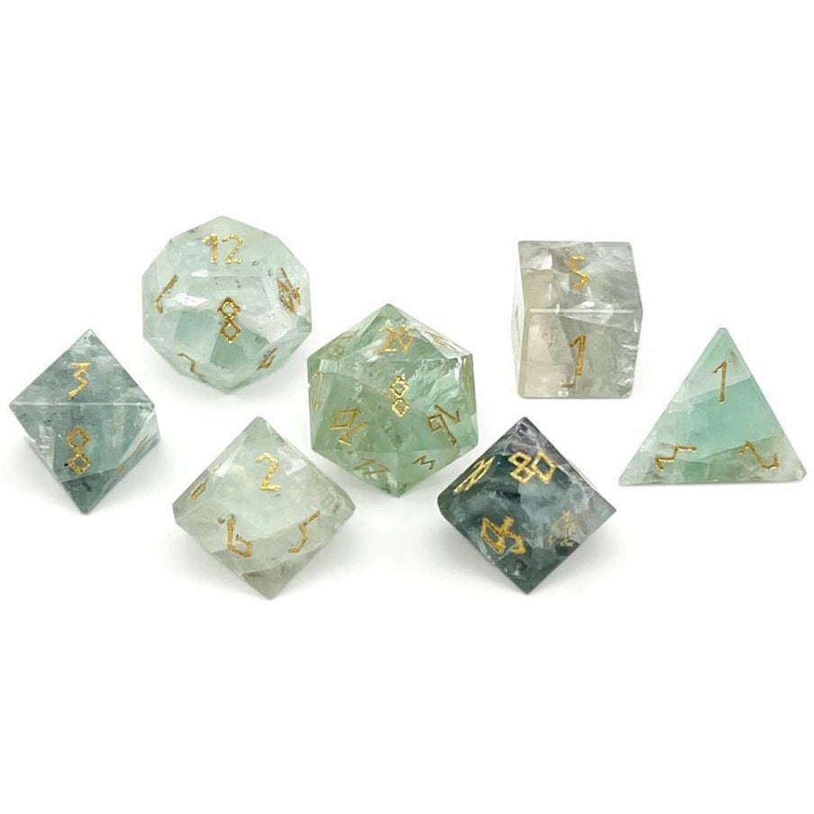 Norse Foundry Green Fluorite Gemstone Dice Dice Sets & Singles Norse Foundry [SK]   