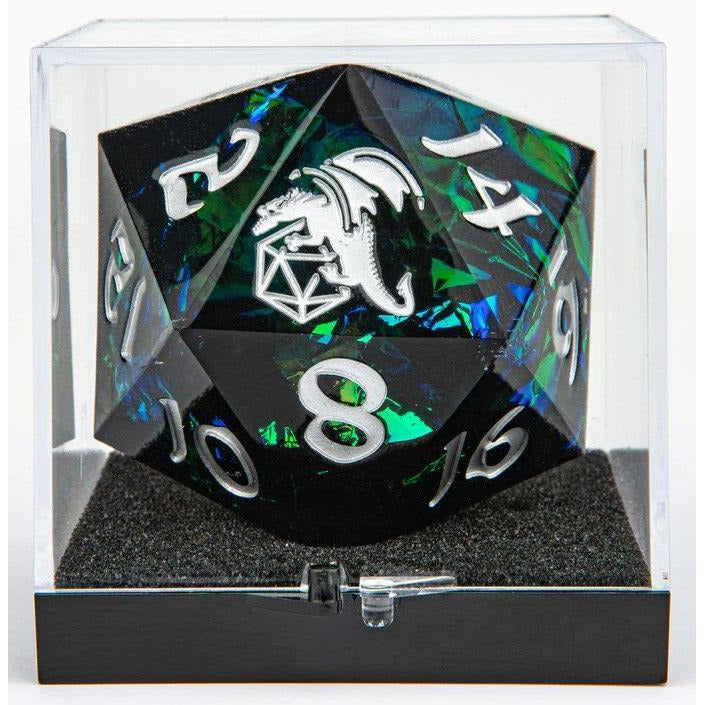 55MM Sharp Edged Resin D20 Black Dice Sets & Singles hymgho [SK]   