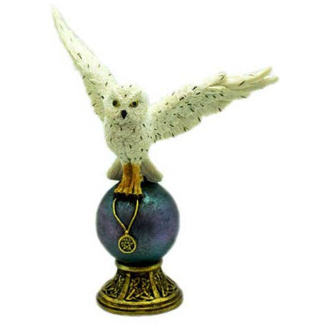 Fantasy Gifts - Large Snow Owl on Blue Globe Giftware Fantasy Gifts [SK]   