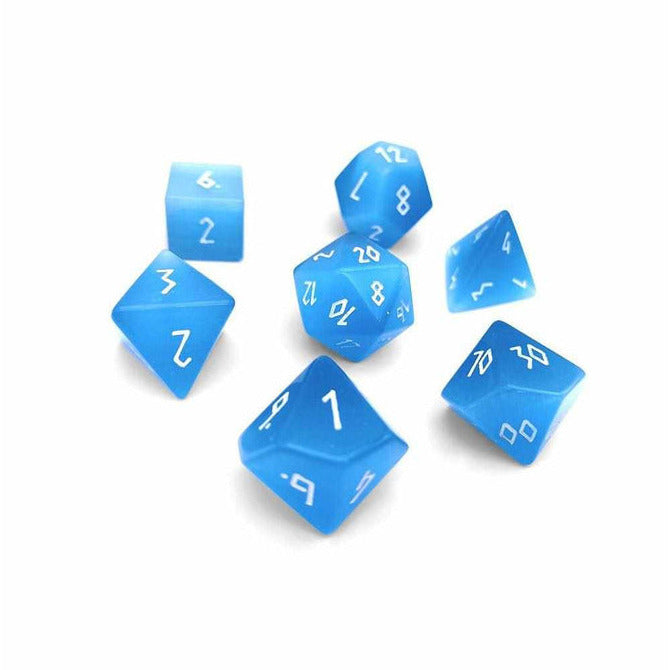Norse Foundry Catseye Dice Set Aquamarine Dice Sets & Singles Norse Foundry [SK]   
