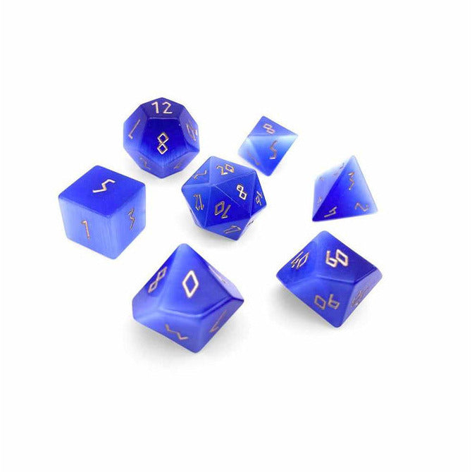 Norse Foundry Catseye Dice Set Ocean Blue Dice Sets & Singles Norse Foundry [SK]   