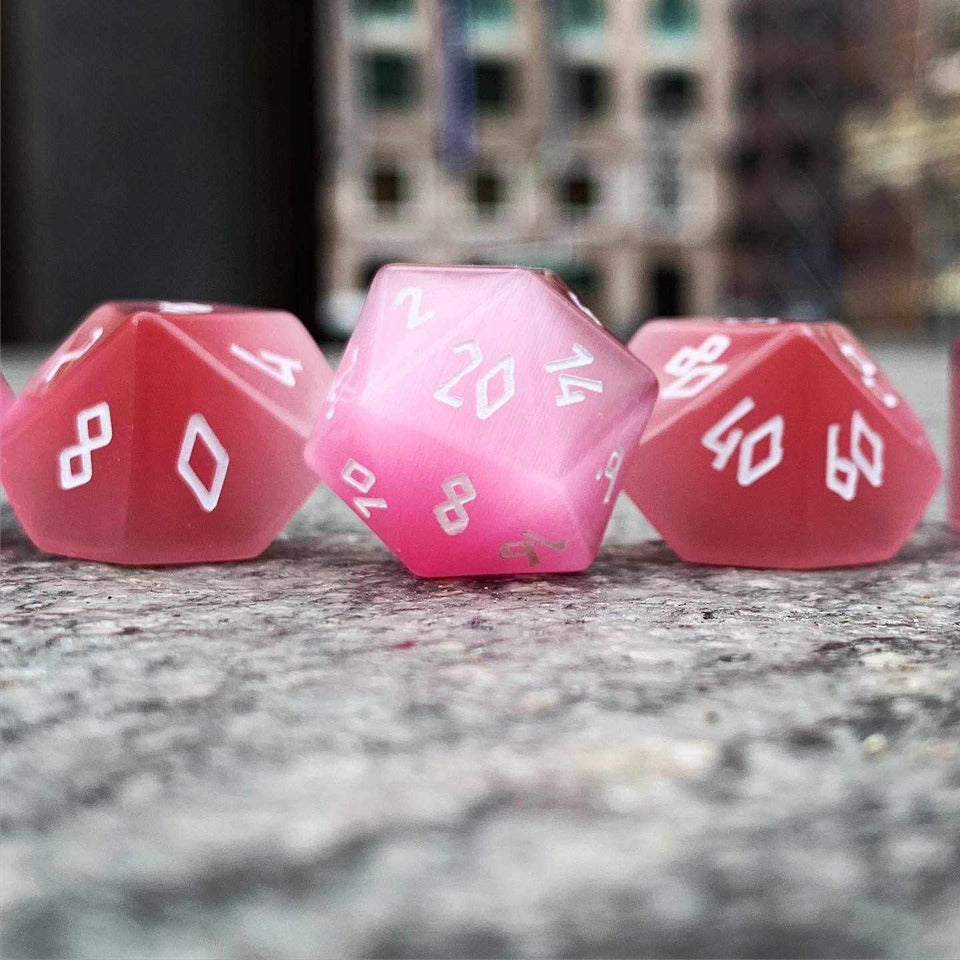 Norse Foundry Gemstone Pink Cats Eye Dice Norse Foundry [SK]   