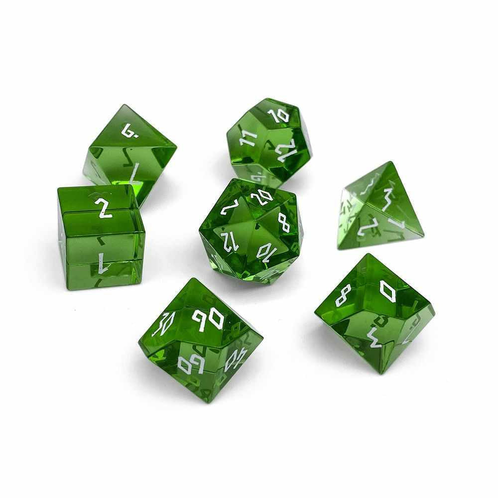 Norse Foundry Poly Dice Set Zircon Glass: Emerald Dice Sets & Singles Norse Foundry [SK]   