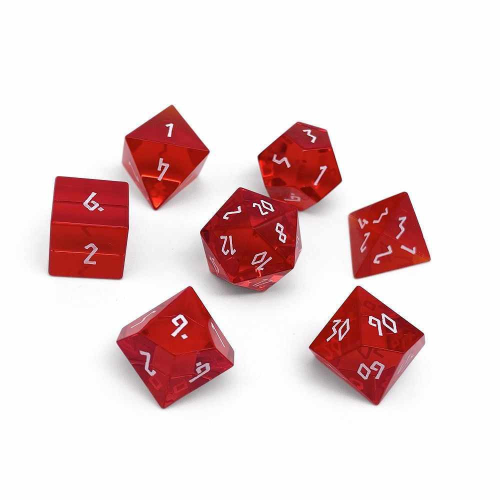 Norse Foundry Poly Dice Set Zircon Glass: Ruby Dice Sets & Singles Norse Foundry [SK]   
